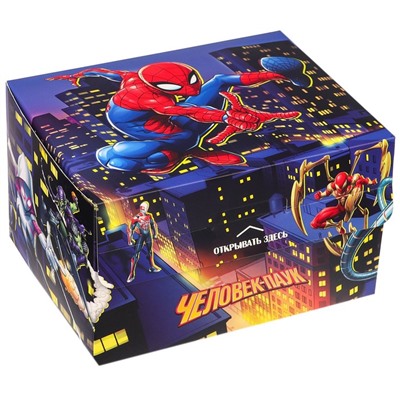 Подарочная коробка-бум, складная, 20х15х12.5 см, Человек-паук