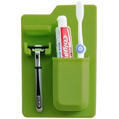 Органайзер для бритвы и зубной пасты силиконовый, зеленый