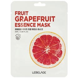 Маска для лица тканевая с экстрактом грейпфрута, FRUIT GRAPEFRUIT ESSENCE MASK, LEBELAGE, 25 мл