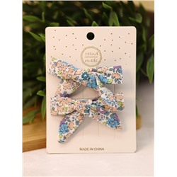 Набор заколок для волос "Flower bows", blue, 2 шт. в наборе