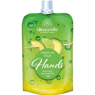 Alessandro (Алессандро) Hand & Nagelpflege Handgel Avocado Enchanted Lime Fresh Up Your Hands, 50 мл