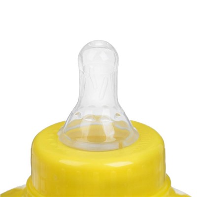 Бутылочка для кормления «Транспорт», классическое горло, с ручками, 150 мл., от 0 мес., цвет жёлтый