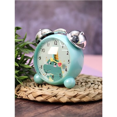 Часы-будильник «Chiming silver», dino green