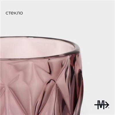Набор бокалов из стекла Magistro «Круиз», 250 мл, 8×15,3 см, 6 шт, цвет розовый