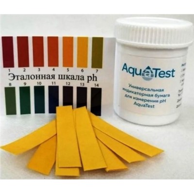 Индикаторные pH полоски (лакмусовая бумага) AquaTest (уп.100шт)