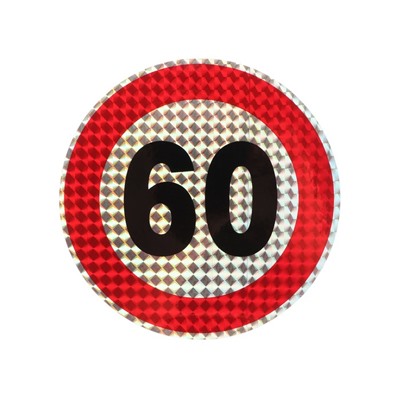 Наклейка на авто, светоотражающая "60 км/ч", d 14 см