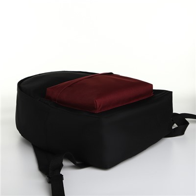 Спортивный рюкзак, TEXTURA, 20 литров, цвет чёрный/бордовый