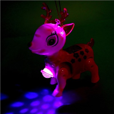 Интерактивная игрушка «Оленёнок Робби», звук, свет, цвет белый