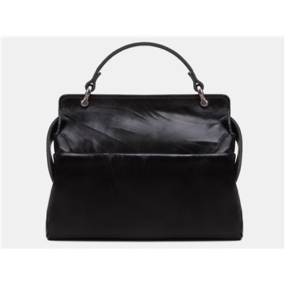 Черная кожаная сумка с росписью из натуральной кожи «W0042 Black Ноты»