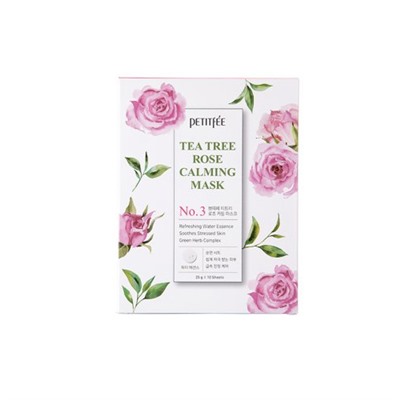 Petitfee Tea Tree Rose Успокаивающая маска