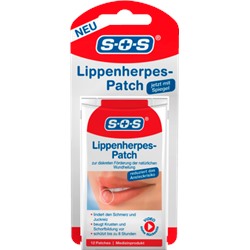 SOS Lippenherpes Patches Пластырь против герпеса на губах, 12 шт