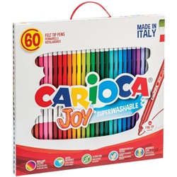 Фломастеры Carioca "Joy", 60шт., 30цв., смываемые, картон, пластиковая ручка