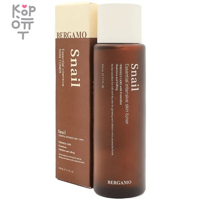 Bergamo Snail Essential Toner - Тонер для лица с Муцином Улитки 210мл.,