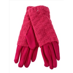 Женские текстильные перчатки с шерстяными митенками, цвет розовый