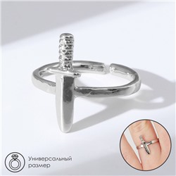 Кольцо «Настроение» кинжал, цвет серебро, безразмерное