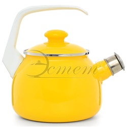 Чайник ярко-желтый 2.5 л со свистком , цвет желтый