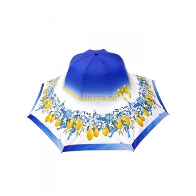 Зонт-трость шляпа женский DAIS арт.7709-15 полуавт (лимоны)