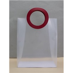 Пакет подарочный (L) "Round handle", red (32*26*12)