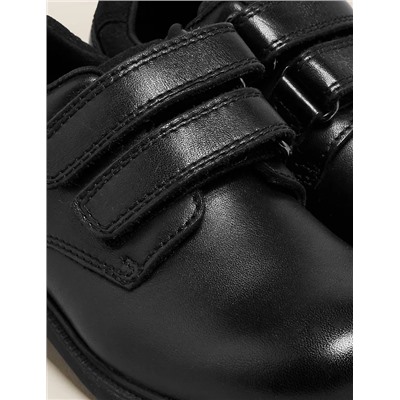 Kids’ Leather Riptape School Shoes (8 Small - 1 Large)