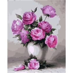 Картина по номерам 40х50 - Розы в белом кувшине