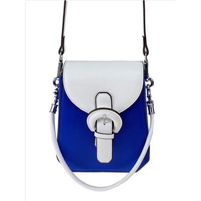 Женская сумка из искусственной кожи, цвет синий с белым