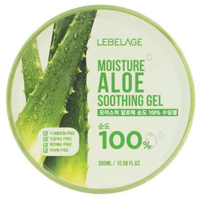 Гель для лица и тела с экстрактом алоэ MOISTURE ALOE 100% SOOTHING GEL, LEBELAGE, 300 мл