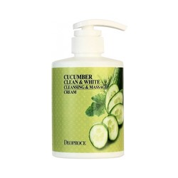 Крем CUCUMBER CLEAN & WHITE CLEANSING & MASSAGE CREAM, DEOPROCE, 430 мл