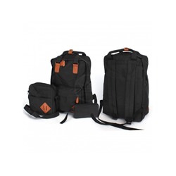 Рюкзак Battr-0319 текстиль,   (3в 1),  USB-заряд, 1отд,  1внеш,  1внут/карм. черный 238236
