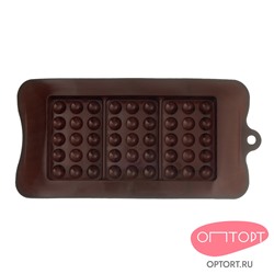Форма силиконовая для шоколада «Плитки с шариками 3 в 1»