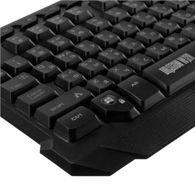 Комплект клавиатура+мышь+ковер Qumo Mystic K58/M76, проводная, мембран, 3200 dpi, USB,чёрный