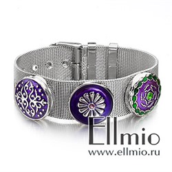 Стальной браслет с фиолетовой эмалью