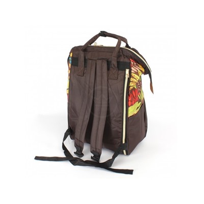 Рюкзак жен текстиль Battr-9025  (для мам),  1отд,  4внут+3внеш/ карм,  коричневый 242057