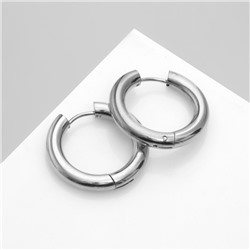 Серьги-кольца «Стальные» d=2,5 см, цвет серебро