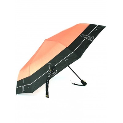 Зонт женский ТриСлона-L 3842 A,  R=58см,  суперавт;  8спиц,  3слож,  набивной,  "Эпонж",  оранжевый 262004