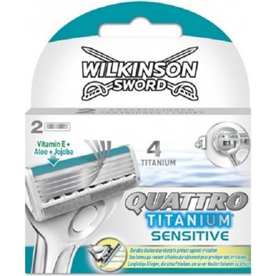 Wilkinson QUATTRO TITANIUM Sensitive (2 шт)